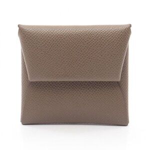 Hermes Coin Case Bastia Etoupe Leather Etoupe Gray